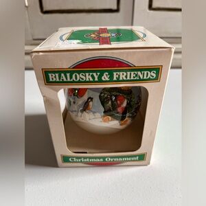 VTG Hummelworks Bialosky & Friends Teddy Bear Glass Ball Christmas ornament 1984